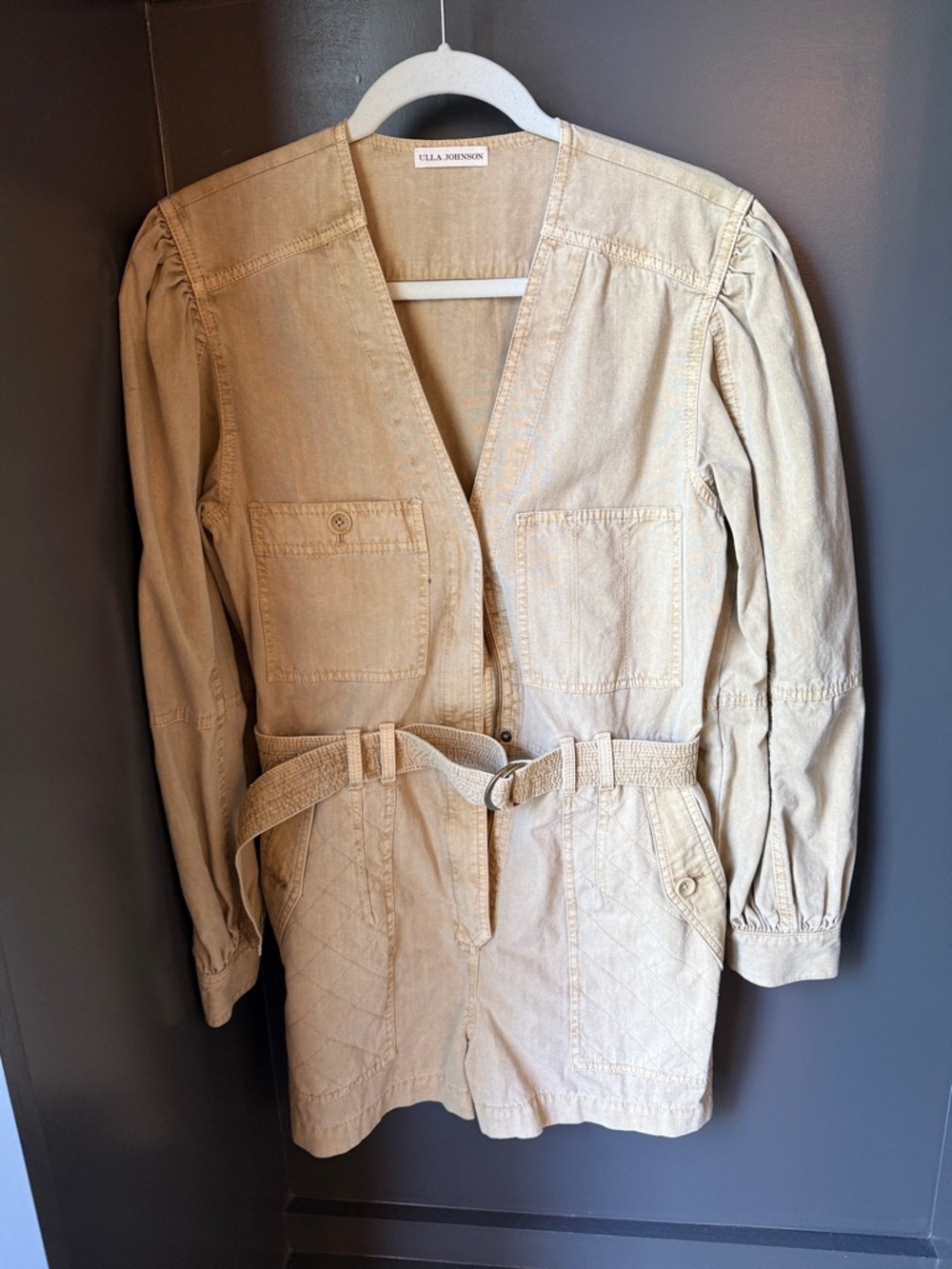Ulla Johnson Women's Beige Utility play suit with Belt